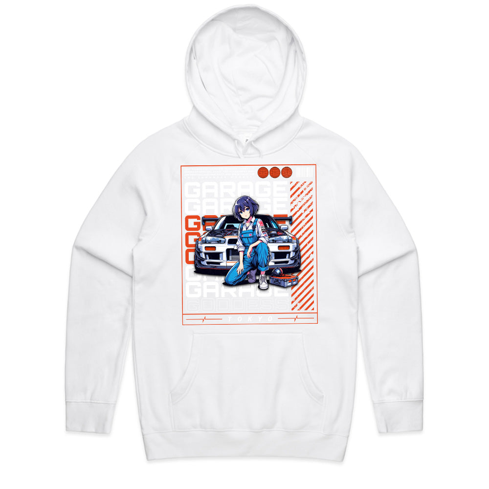 Garage Goddess" JDM Anime T-Shirt – Tokyo Car Culture & Tuning Aesthetic