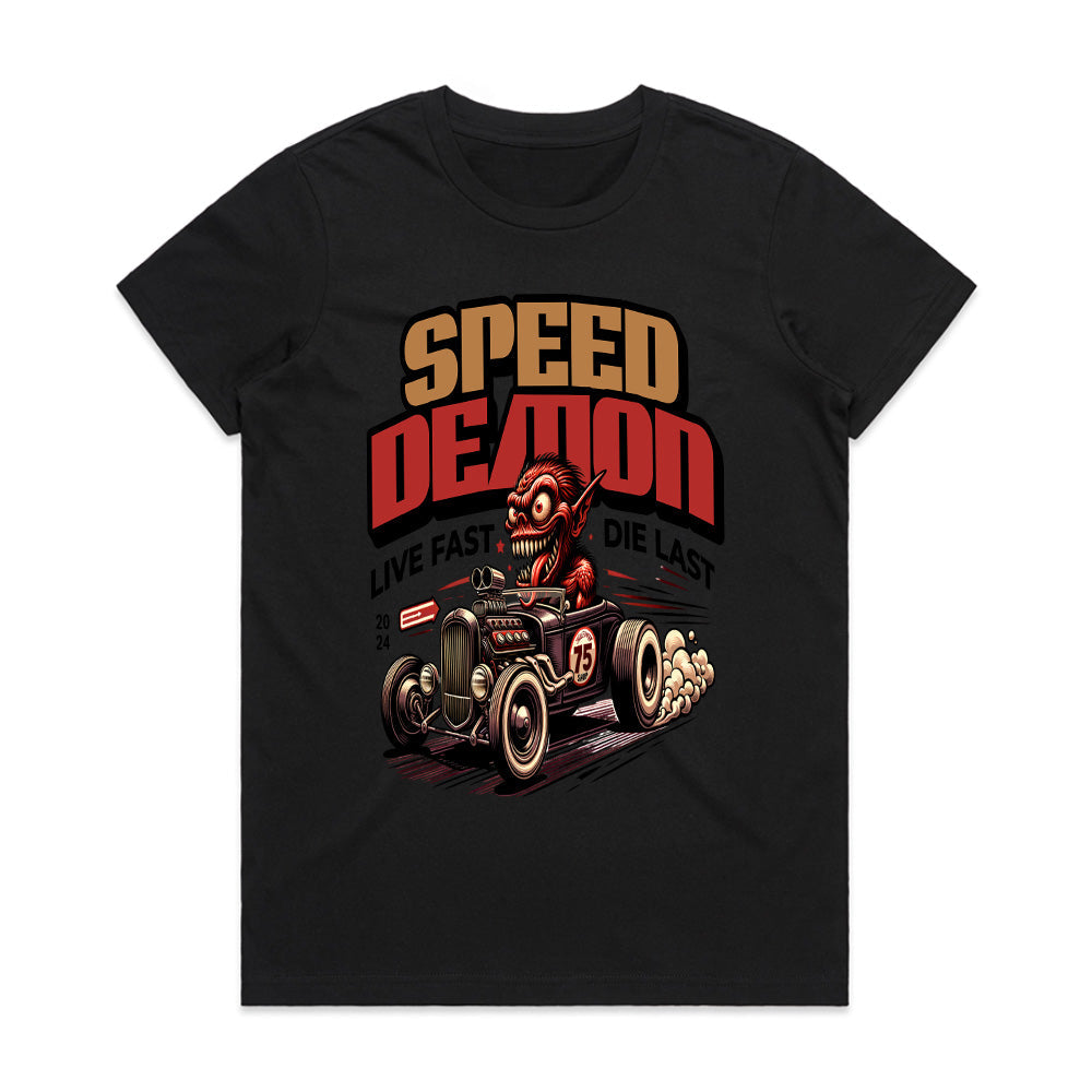 "Speed Demon" Hot Rod T-Shirt – Retro Rat Rod Racing & Vintage Muscle Art
