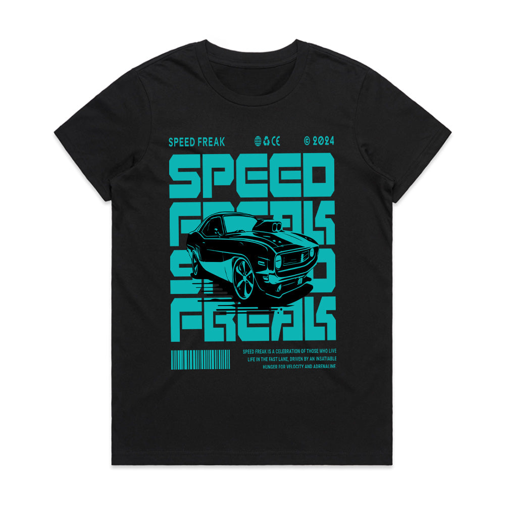 "Speed Freak" Muscle Car Streetwear T-Shirt – Neon Turbocharged Retro Racer Tee