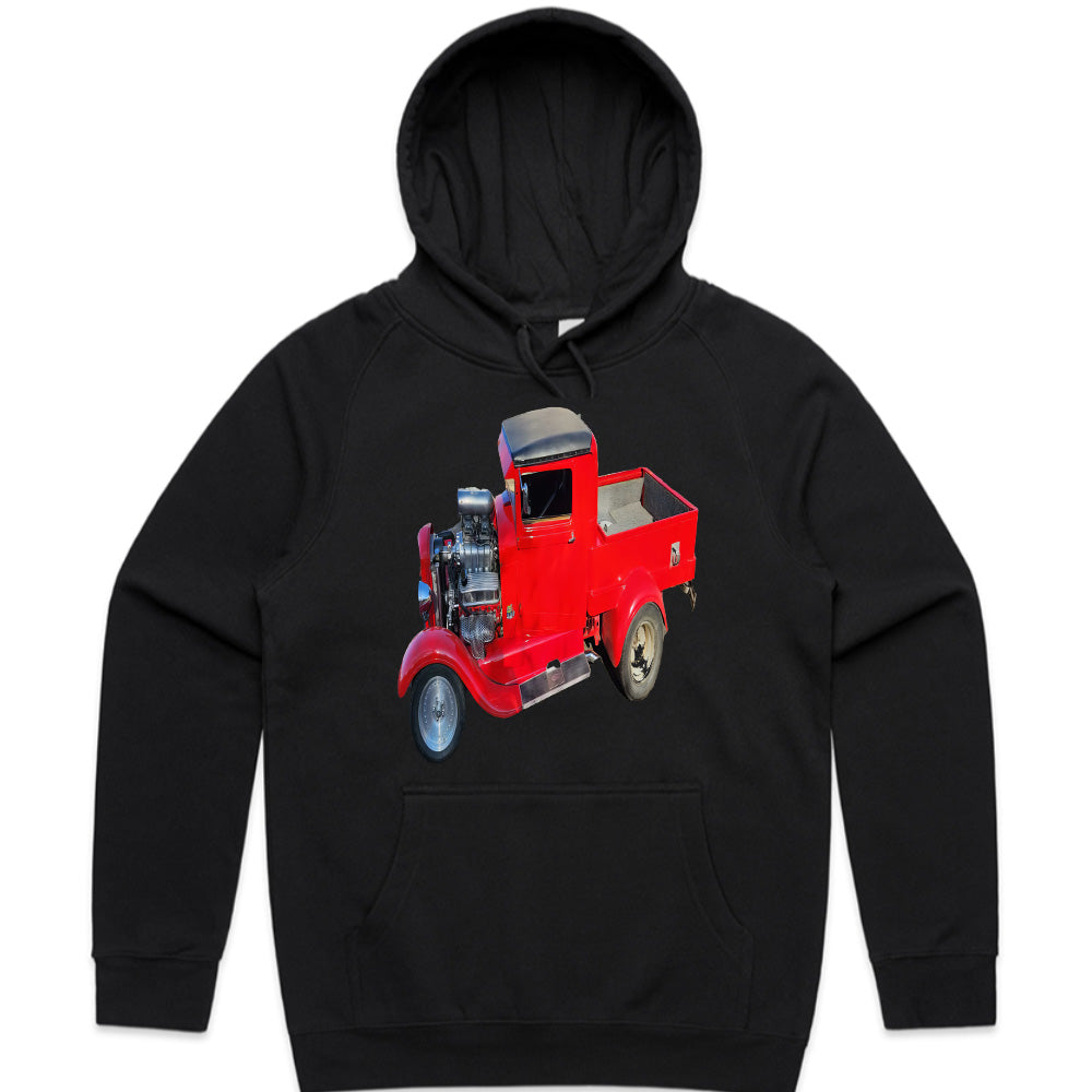 Vintage Red Hot Rod Pickup Truck T-Shirt – Classic Power & Style!
