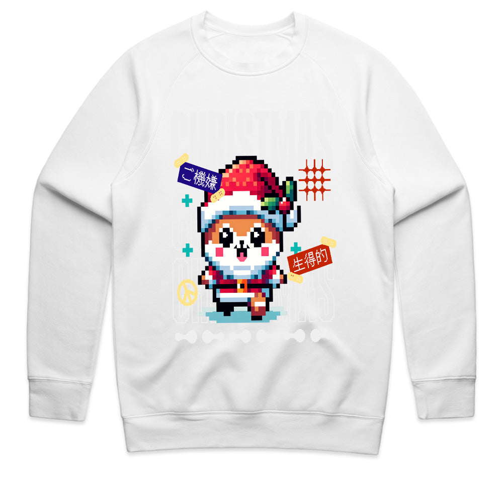 Pixel Santa Pug – Christmas Gamer Festive Graphic Tee