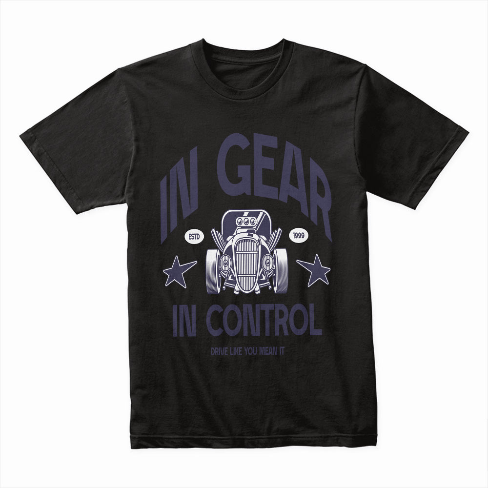 In Gear, In Control – Vintage Hot Rod Driver Tee