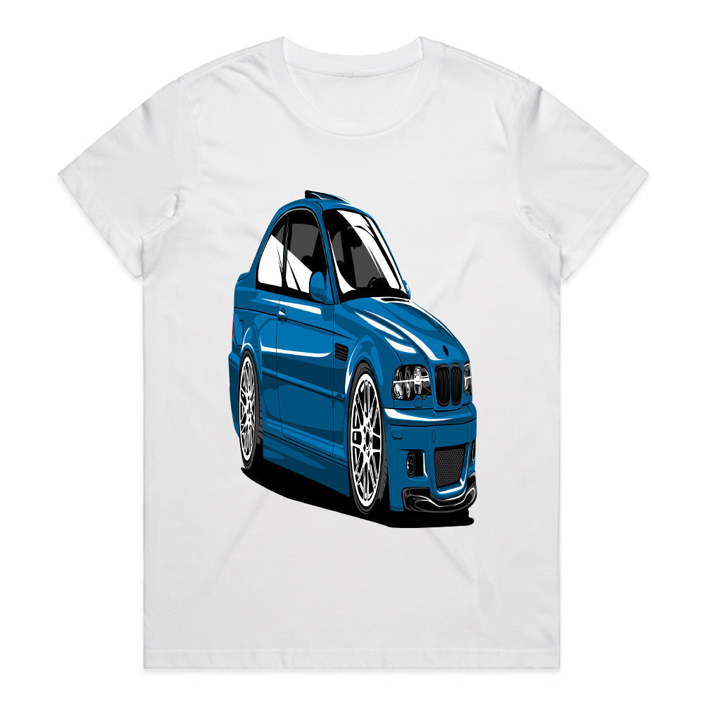 Blue E46 M3 Stance T-Shirt – Ultimate Euro Car Enthusiast Apparel