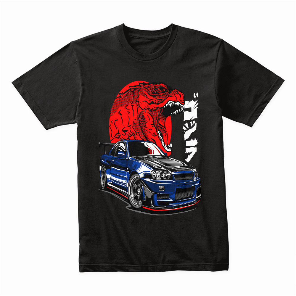 T-Rex vs. Skyline GTR Racing T-Shirt – JDM Monster Power Tee