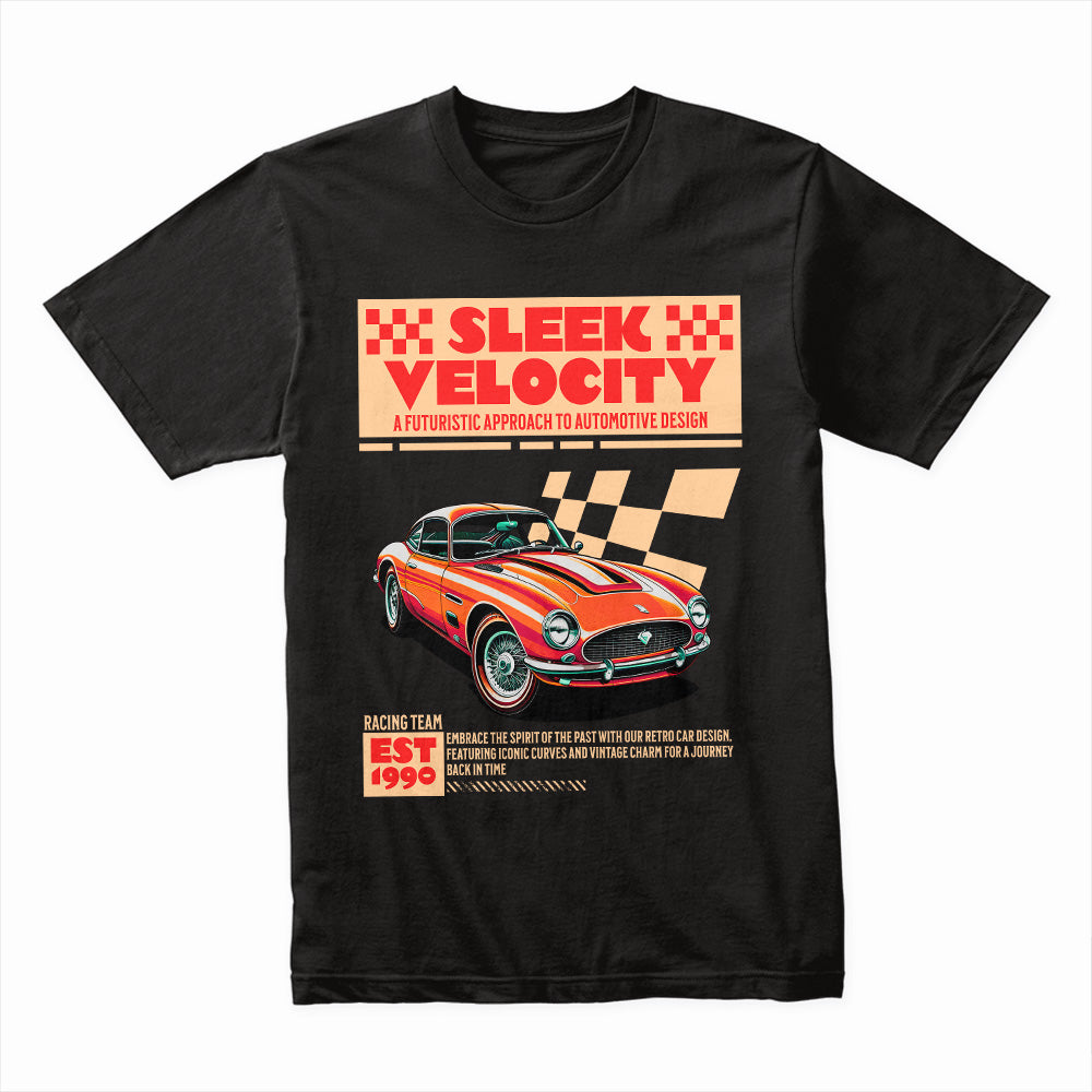 Sleek Velocity – Retro Racing Classic Car Streetwear T-Shirt