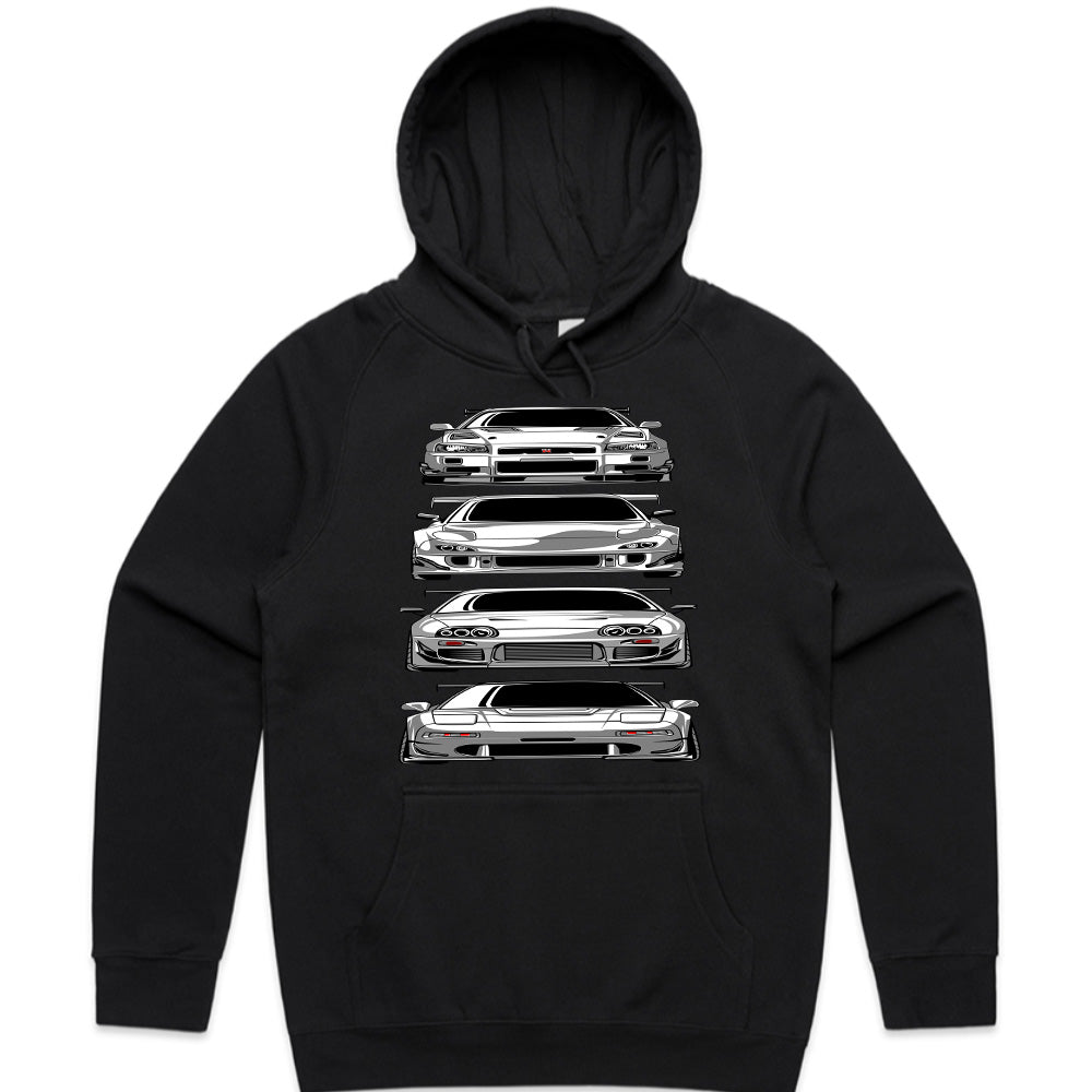 JDM Legends" Classic Japanese Sports Car Lineup T-Shirt