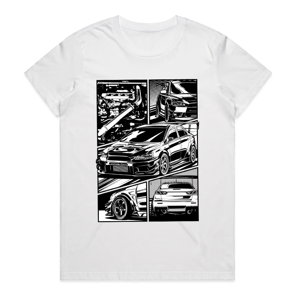 Mitsubishi EVO X JDM Manga Turbo Street Racing T-Shirt