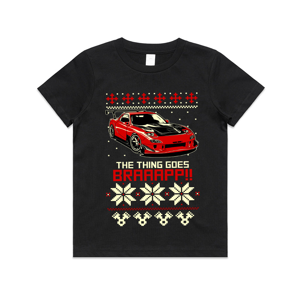 The Thing Goes BRAAAP!! – RX-7 Rotary Ugly Christmas Sweater T-Shirt