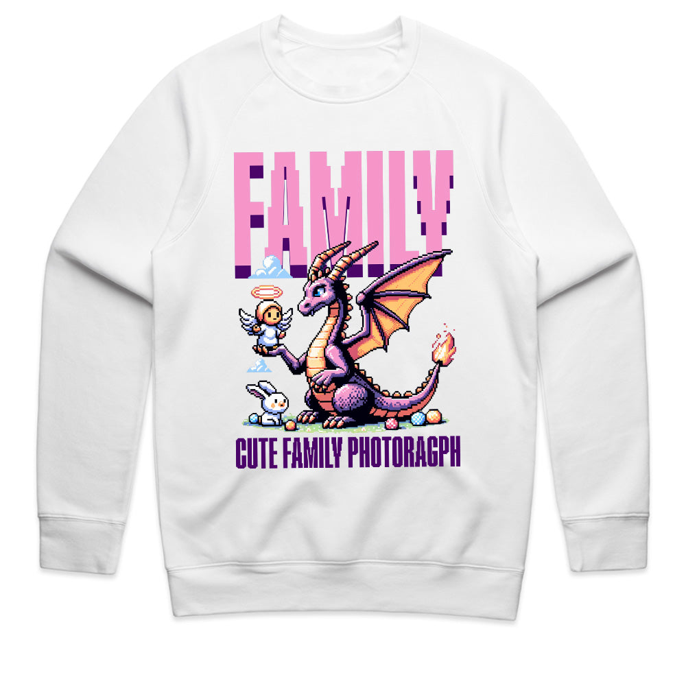 Pixel Art Family Dragon T-Shirt – Cute Retro Gaming Fantasy