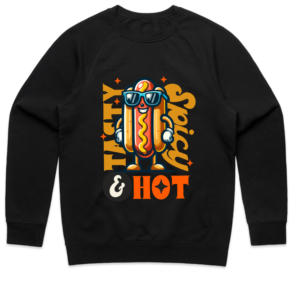 Tasty, Spicy & Hot – Cool Hot Dog Streetwear T-Shirt