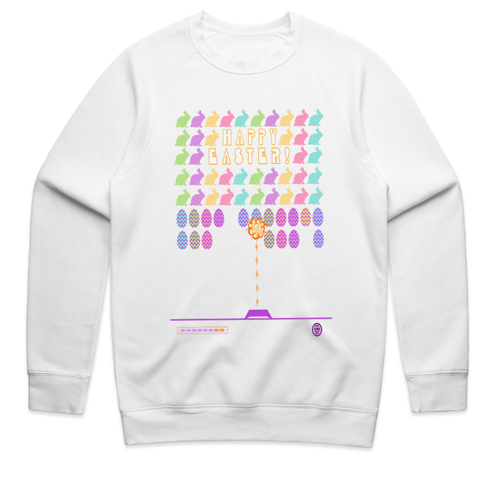 Retro Easter Arcade T-Shirt – Pixel Bunny & Egg Shooter Game