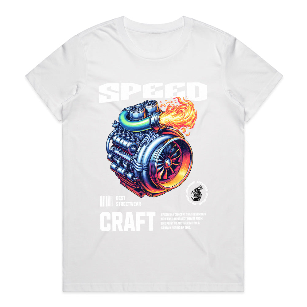 "Speed Craft" Turbo Engine Streetwear T-Shirt – Performance Power & Adrenaline
