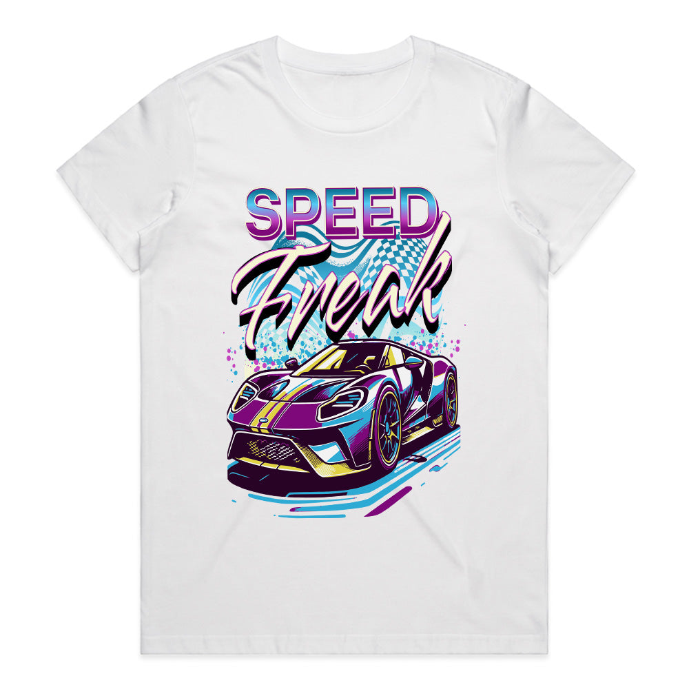 "Speed Freak" Neon Street Racing Sports Car T-Shirt – Futuristic Turbocharged Racer Tee