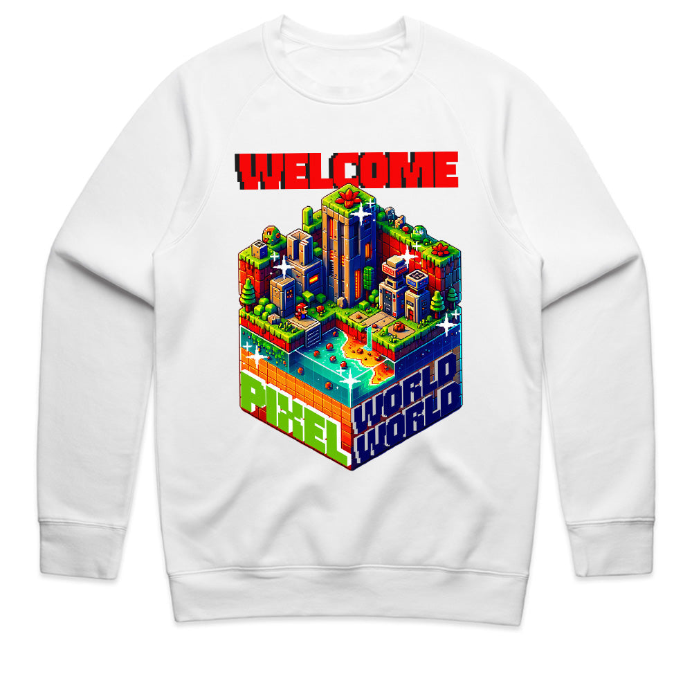 Welcome to Pixel World T-Shirt – Retro Gaming Isometric Art