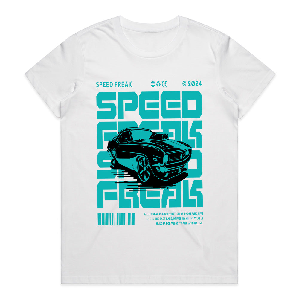 "Speed Freak" Muscle Car Streetwear T-Shirt – Neon Turbocharged Retro Racer Tee