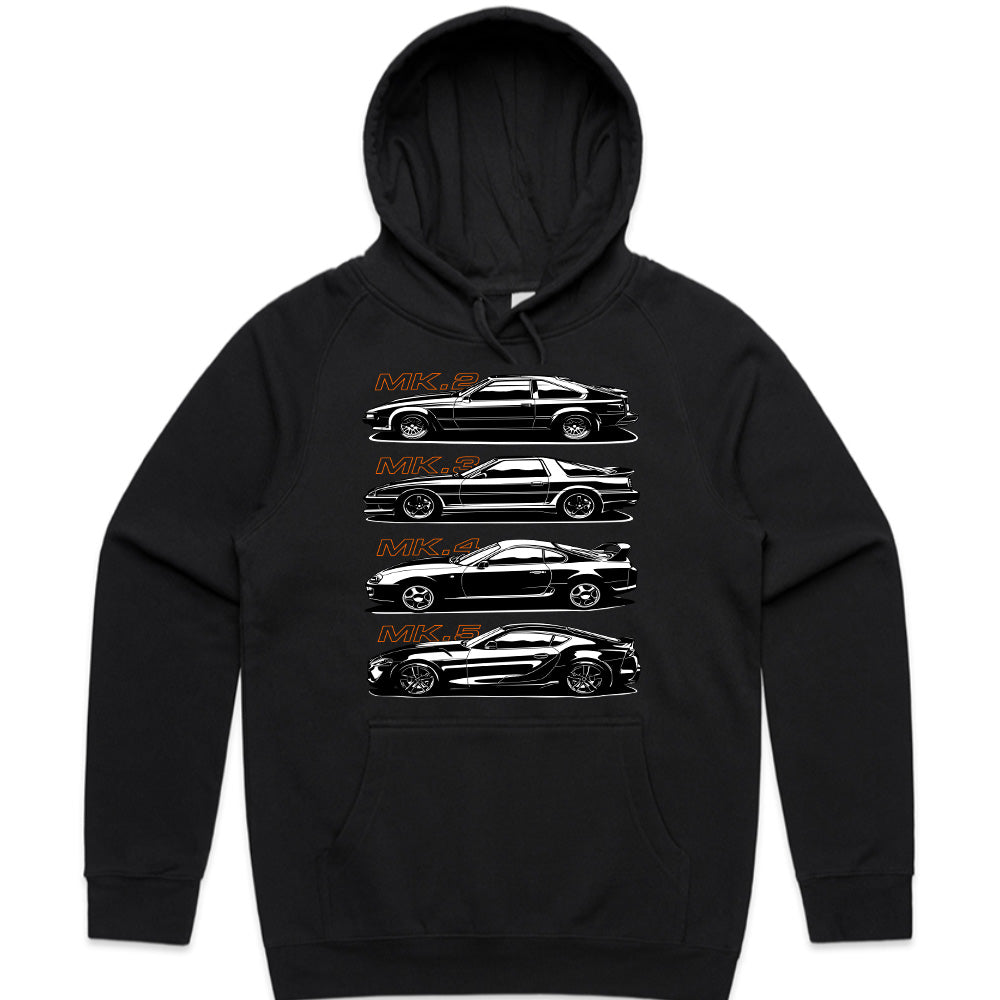 Toyota Supra Generations T-Shirt – MK2, MK3, MK4, MK5 Evolution