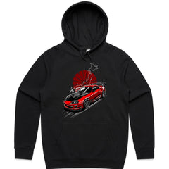 Toyota Supra JDM Legend T-Shirt – Red MK4 with Rising Sun Design