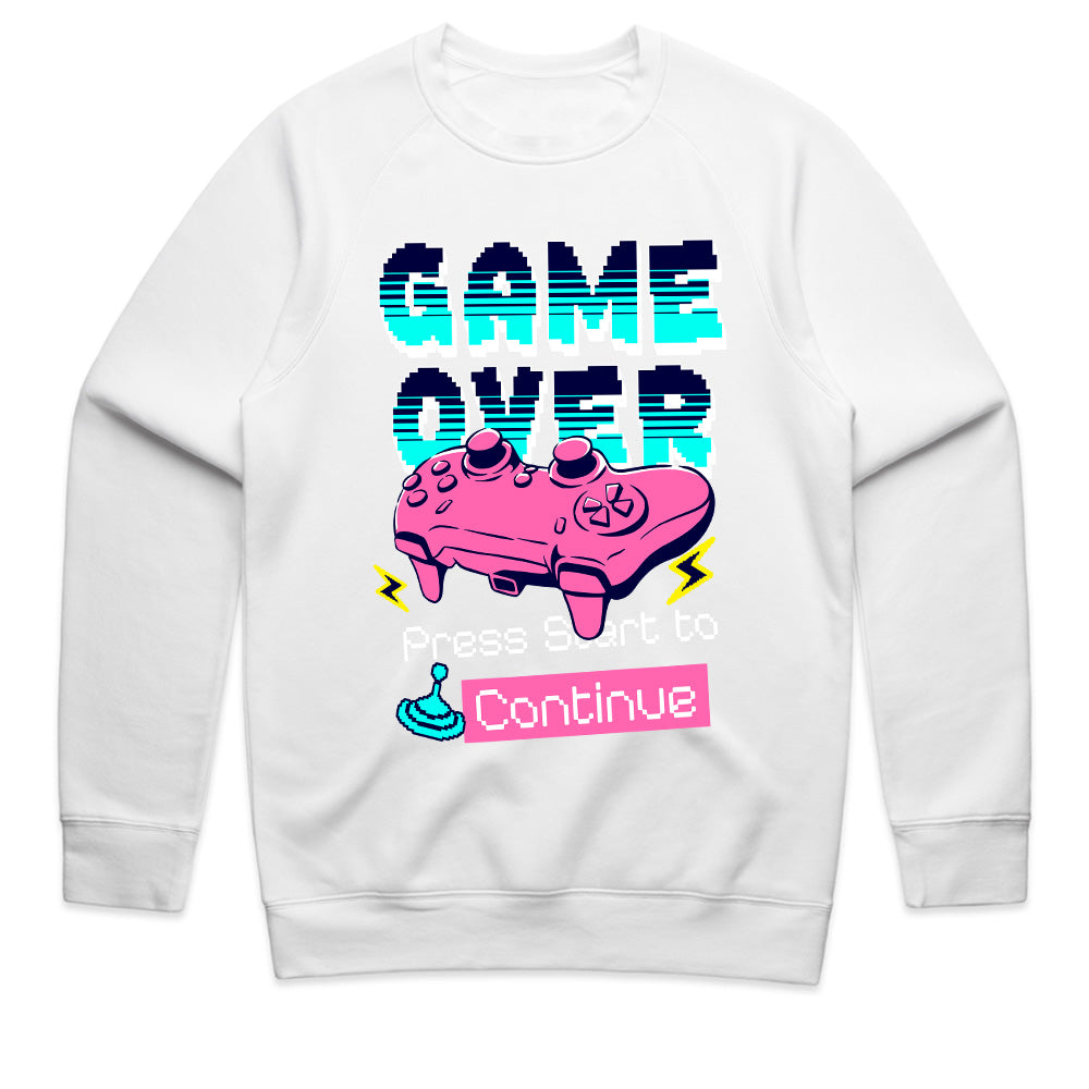 "Game Over – Press Start to Continue" Neon Retro Gaming T-Shirt