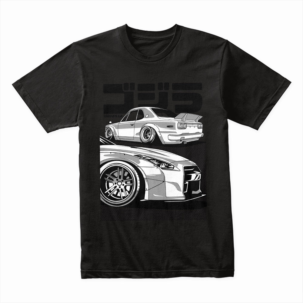 Godzilla Legends" JDM Skyline GT-R T-Shirt – Classic & Modern Duo
