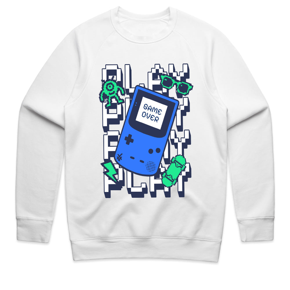 Retro Handheld Gamer T-Shirt – Play Play Play Pixel Art