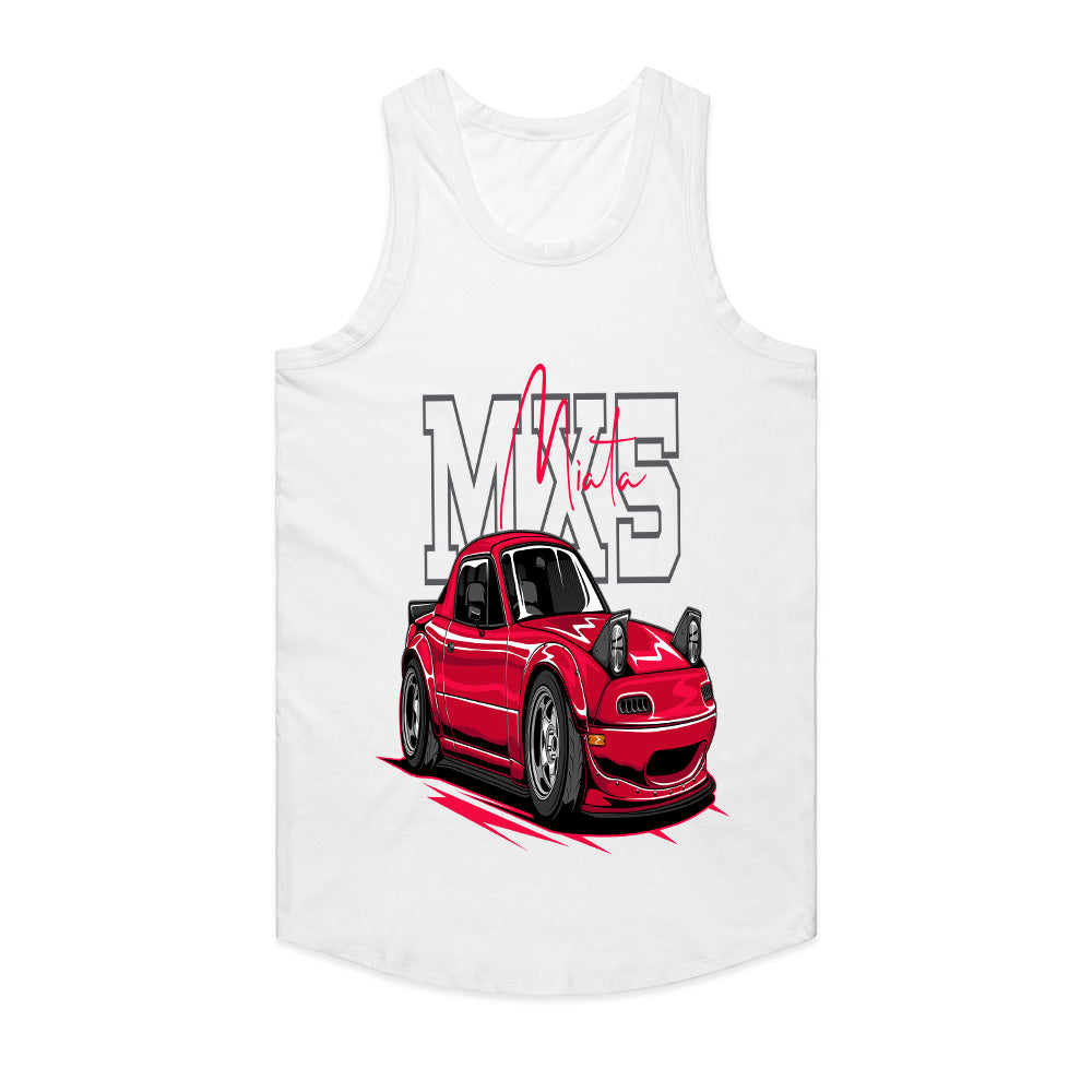 "White Mazda MX-5 Miata JDM Car Graphic T-Shirt – Classic NA Roadster Design"