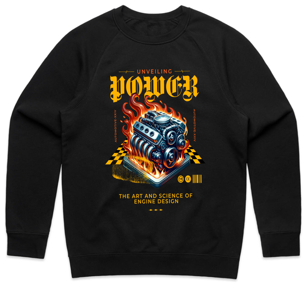 Unveiling Power – Fiery V8 Engine Performance T-Shirt