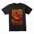 Feeling Alive & Accelerating T-Shirt – High-Speed Exhaust Flames Streetwear