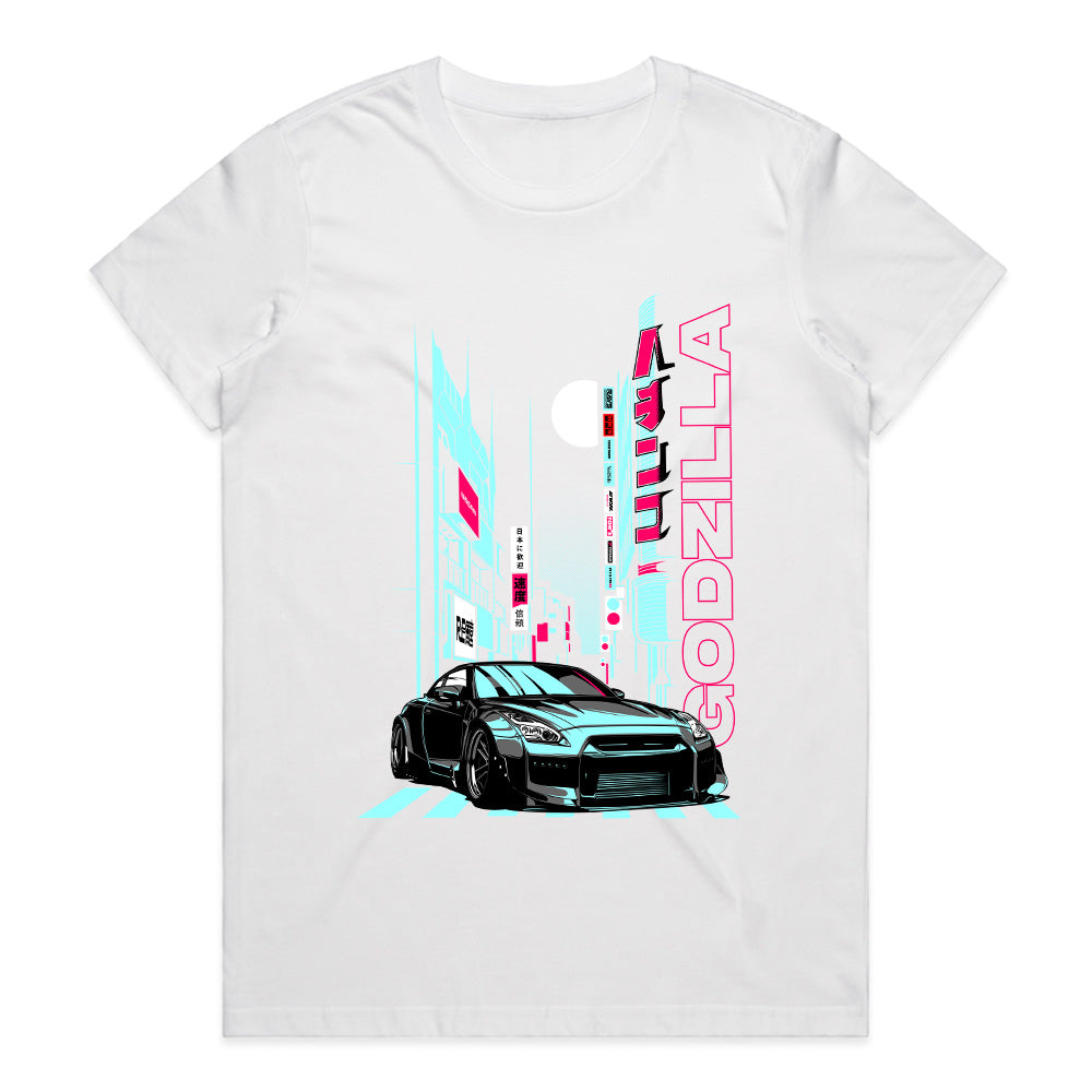 Godzilla Nights" JDM Skyline GT-R T-Shirt – Neon Tokyo Street Racing