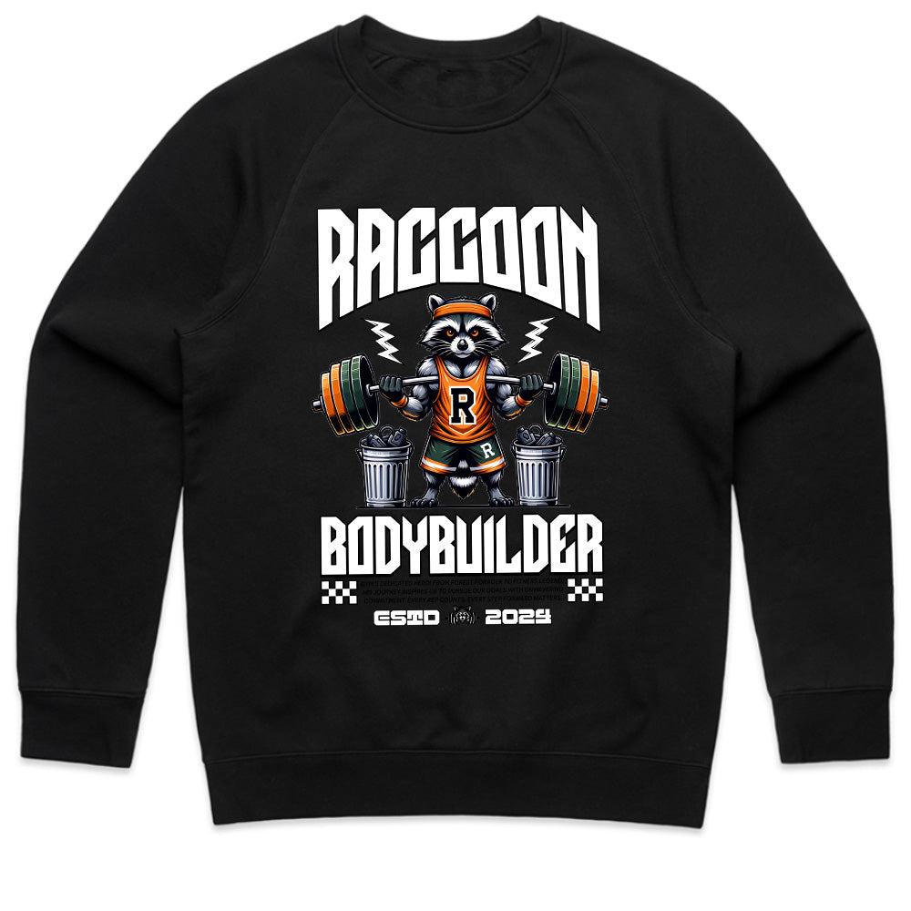 Raccoon Bodybuilder Gym Tee – Funny Fitness & Powerlifting Workout Shirt