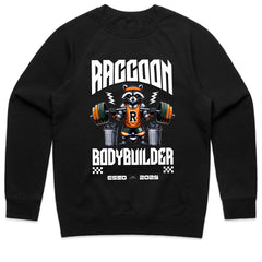 Raccoon Bodybuilder Gym Tee – Funny Fitness & Powerlifting Workout Shirt