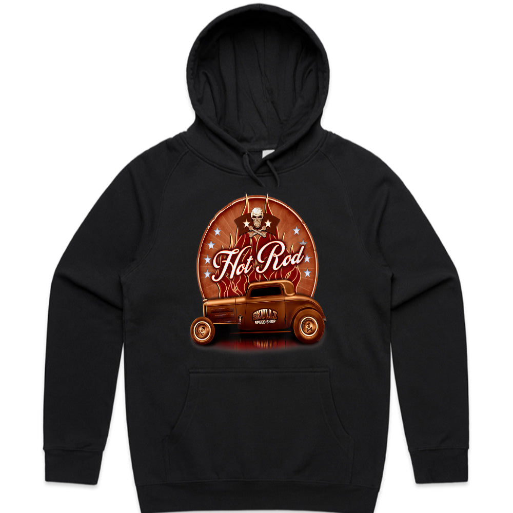 Vintage Hot Rod Skull Garage T-Shirt – Classic Custom Speed Shop Design