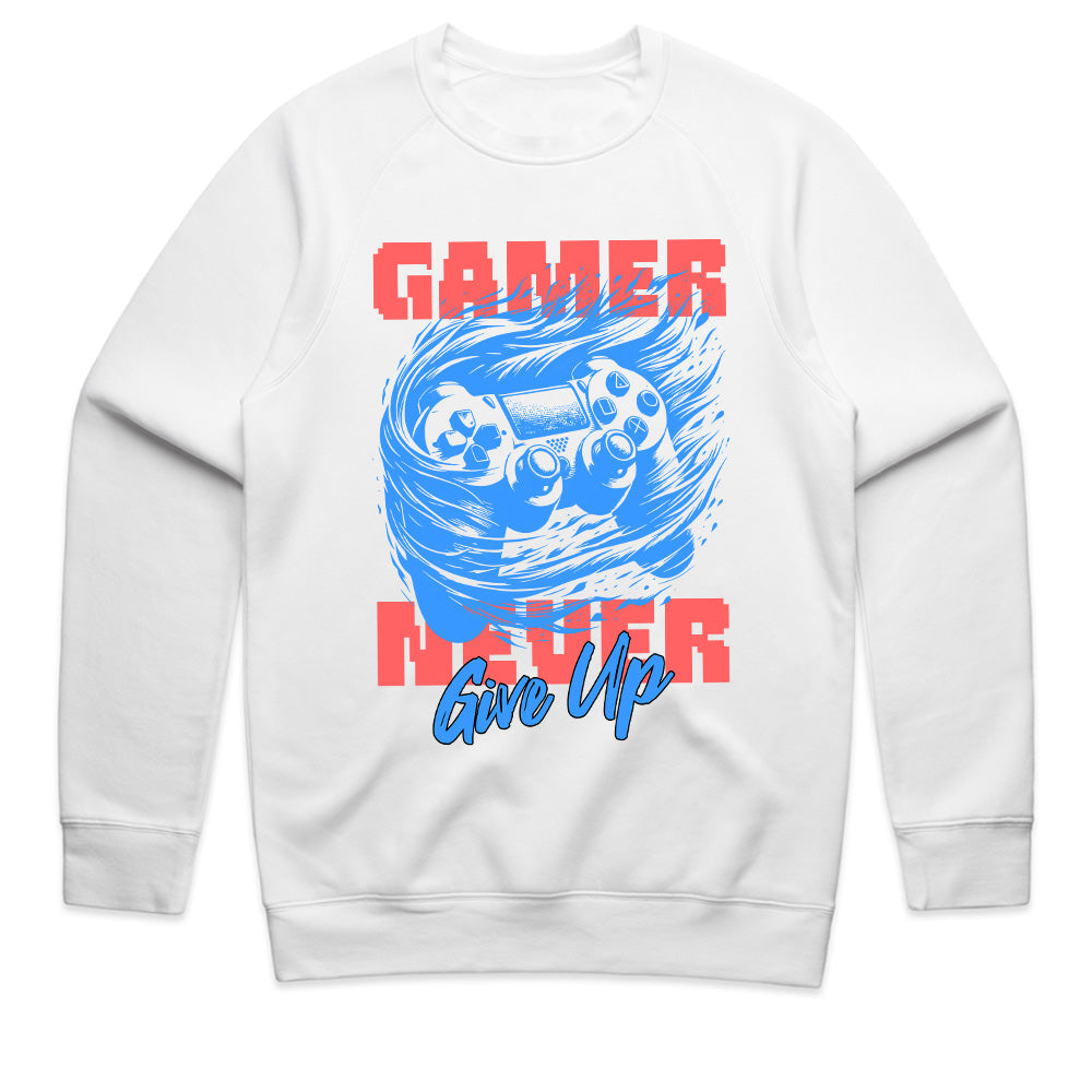 "Gamer Never Give Up" Motivational Gaming T-Shirt – Ultimate Gamer Spirit Tee