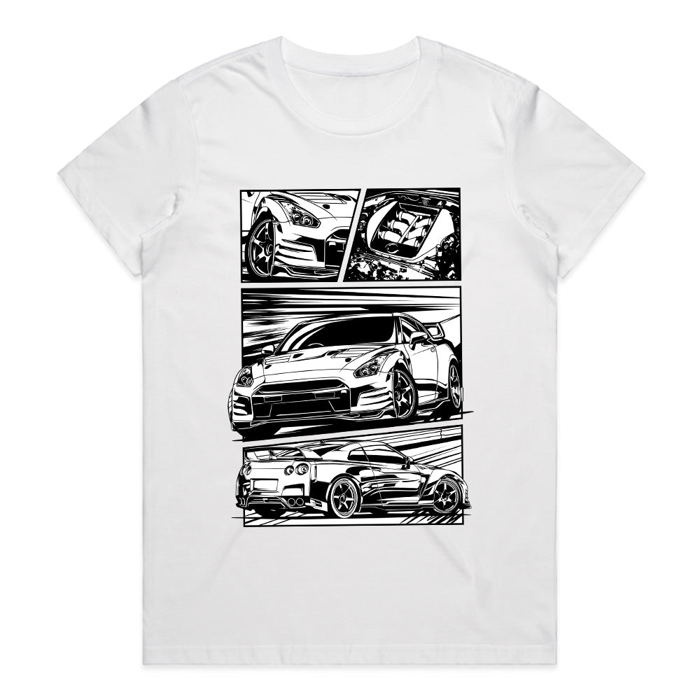 Manga Speed" Nissan GT-R Comic Style T-Shirt – JDM Racing Tee