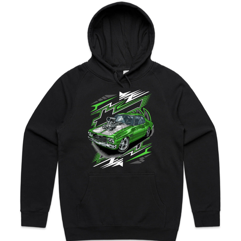 Green Machine Race Car Graphic T-Shirt – High-Speed Performance Design for Car Enthusiasts