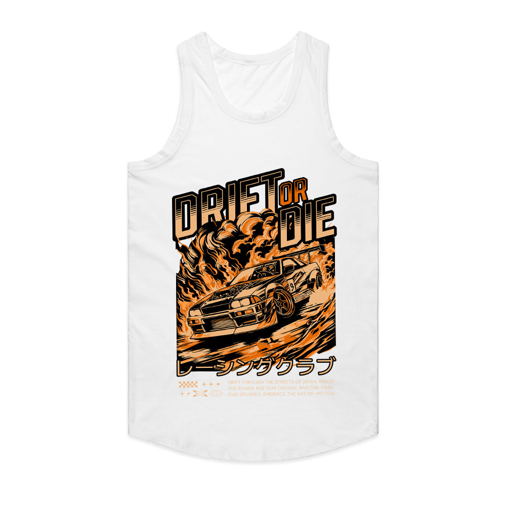 Drift or Die T-Shirt – Japanese Street Racing Fire Edition