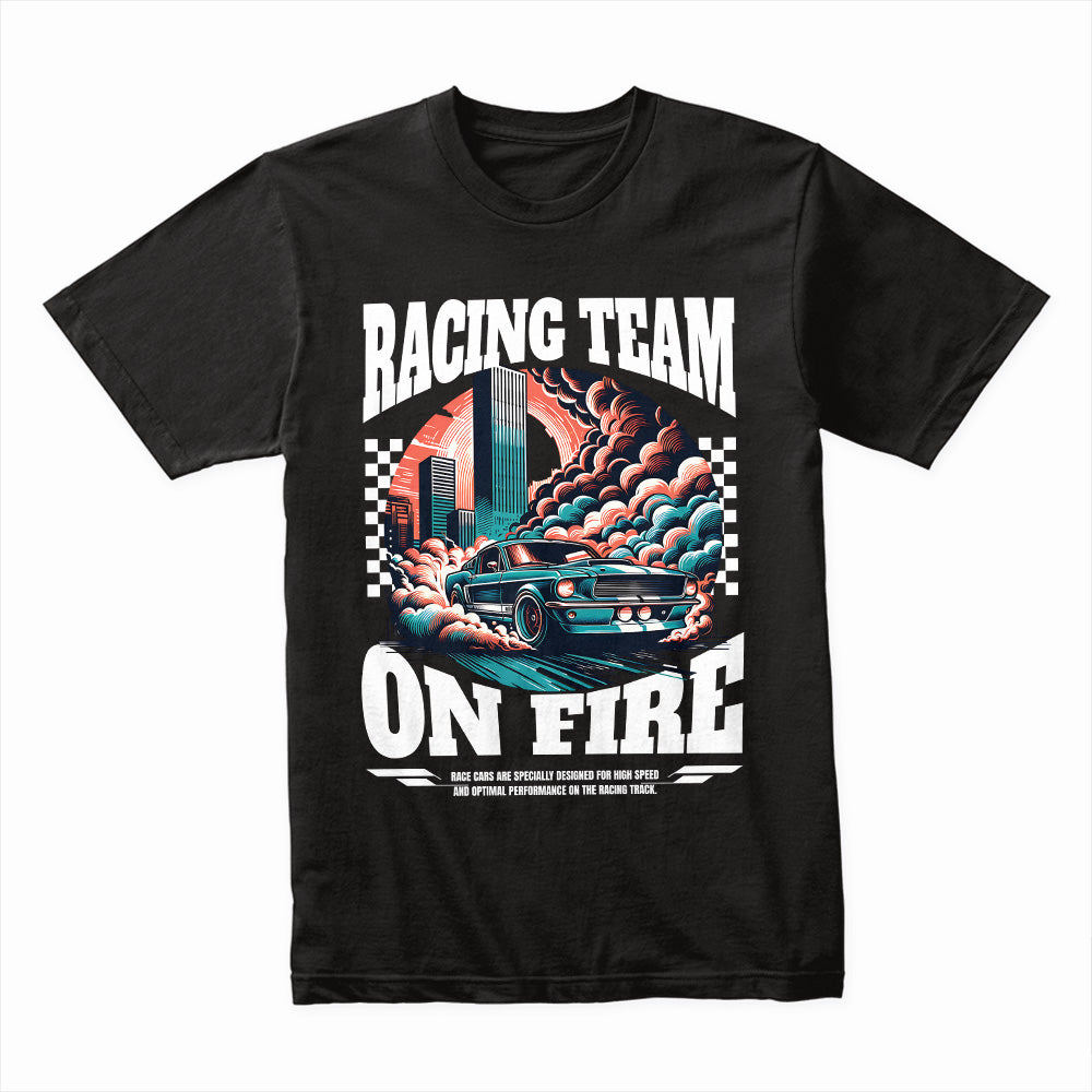 Racing Team On Fire - High-Speed Streetwear T-Shirt