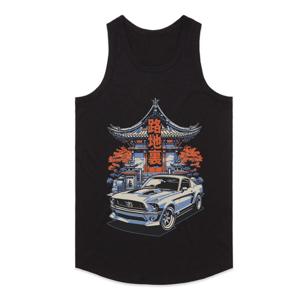 Rochiura – Backstreet Legends" Vintage Mustang & Japanese Temple T-Shirt