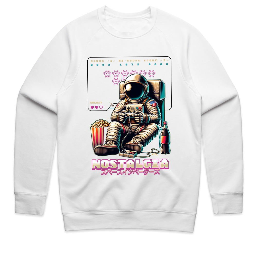 Retro Astronaut Gamer T-Shirt – "Nostalgia Space Invaders" Arcade Tee