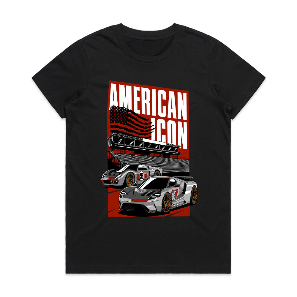 American Icon Ford GT – Legendary Supercar Racing T-Shirt