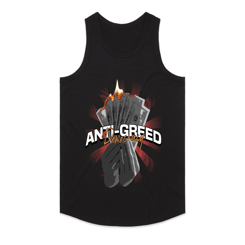Burn the Greed: Anti-Greed Democracy Tee