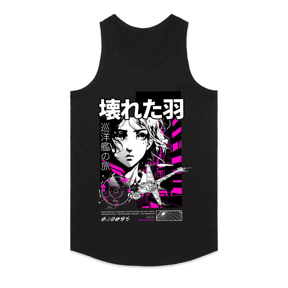 Broken Wings – Neon Odyssey Anime Tee