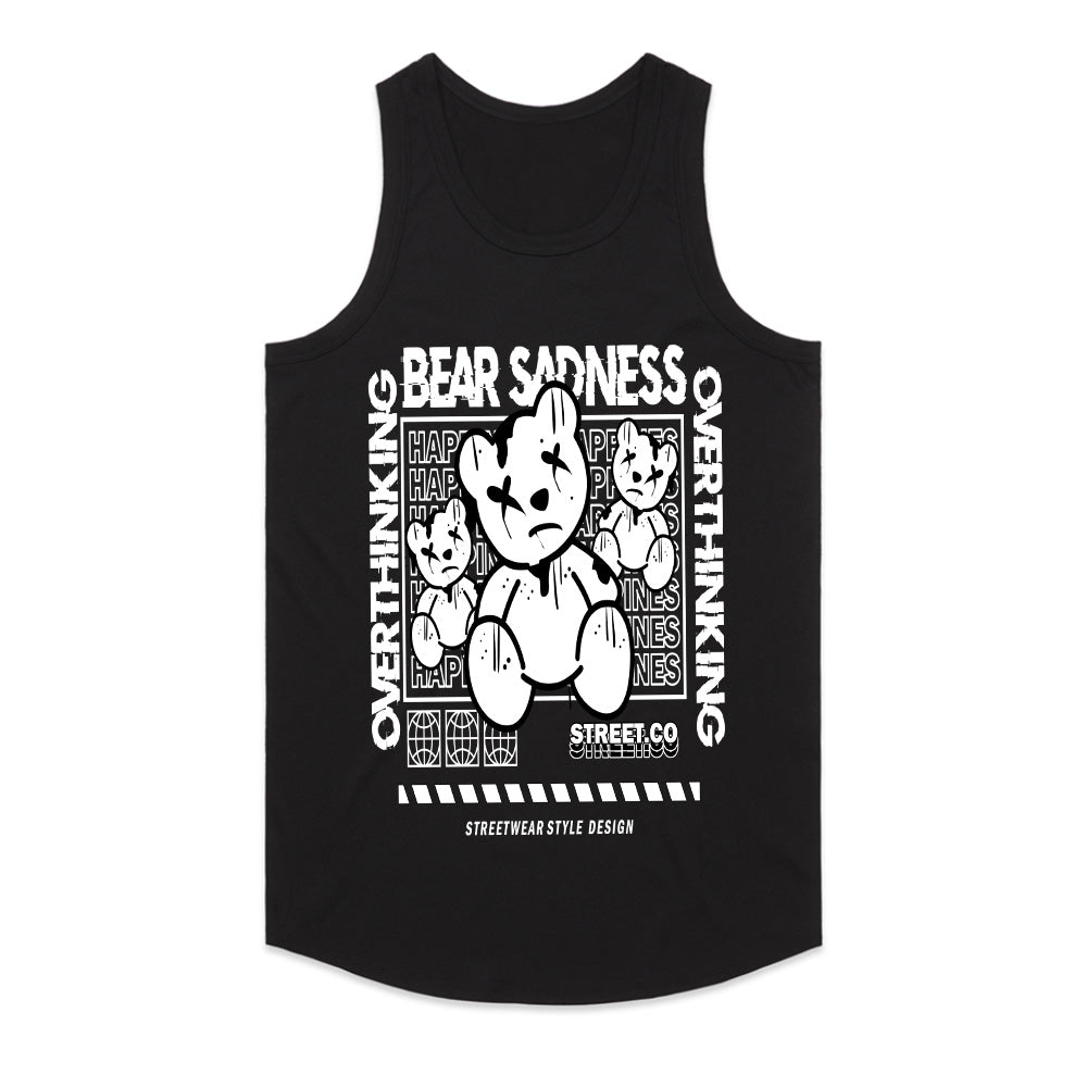 Overthink Matrix – Bear Sadness Street Grid Tee