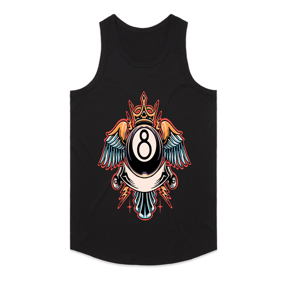 King of Fate: Winged Eightball Crest Tee