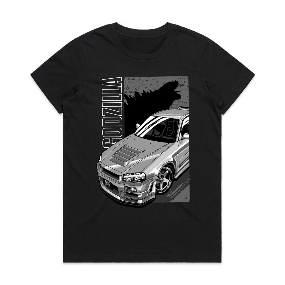 Godzilla R34 Skyline GTR T-Shirt – JDM Iconic Street Racer