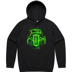 Green Vintage Classic Car Hot Rod Outline Graphic T-Shirt | Retro Hot Rod Design
