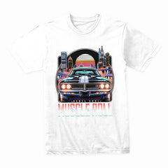 Muscle Roll – Retro Neon Muscle Car Graphic Tee