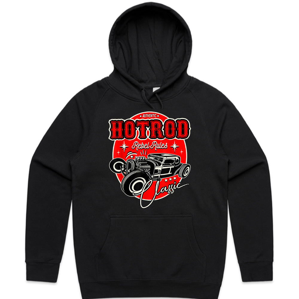 Hot Rod Rebel Rules Classic Car T-Shirt | 50s Retro Rockabilly Hot Rod Design