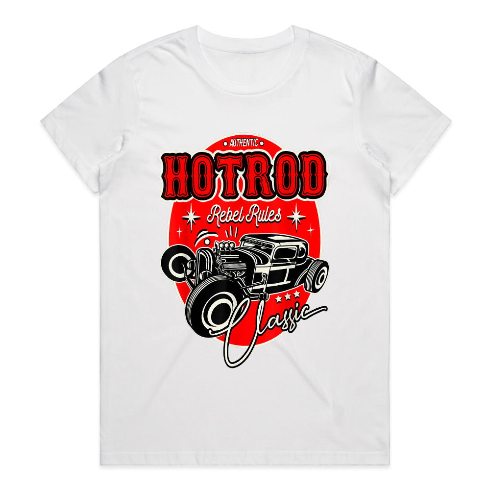 Hot Rod Rebel Rules Classic Car T-Shirt | 50s Retro Rockabilly Hot Rod Design
