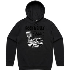 Rock-A-Billy Classic Car T-Shirt | Vintage 50s Retro Hot Rod & Microphone Design