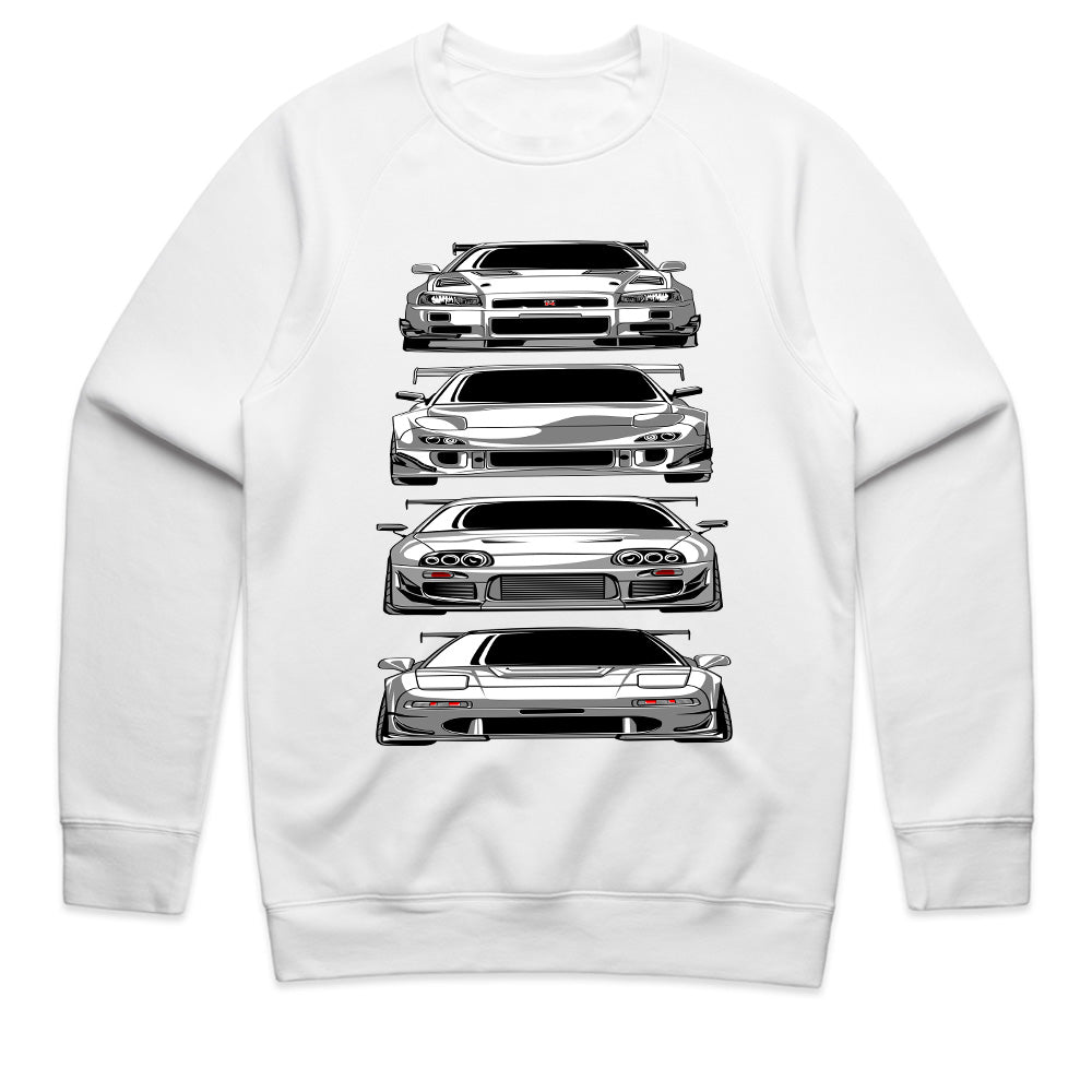 JDM Legends" Classic Japanese Sports Car Lineup T-Shirt